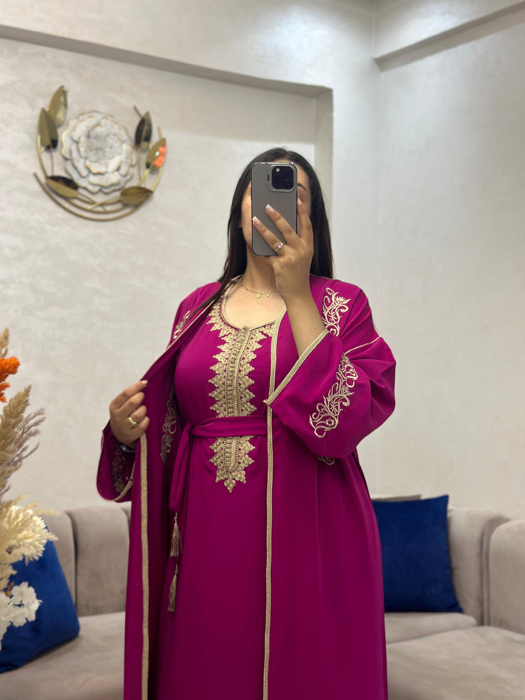 قفطان 2 بياس بخياطة تقليدية وراقية