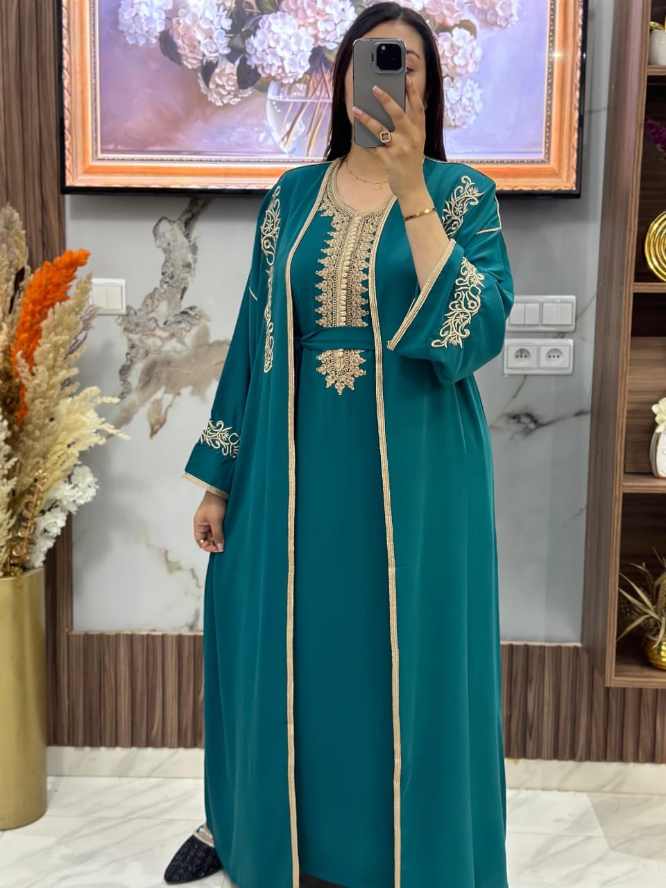 قفطان 2 بياس بخياطة تقليدية وراقية